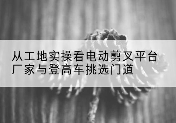 泾县电动剪叉升降平台厂家-从工地实操看电动剪叉平台厂家与登高车挑选门道
